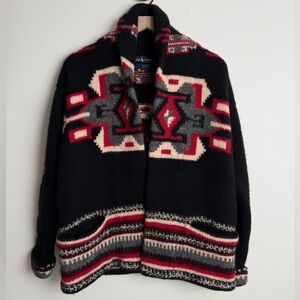 Ralph Lauren Extremely Rare Southwestern Aztec Wool Cardigan Heavy Knit Size M